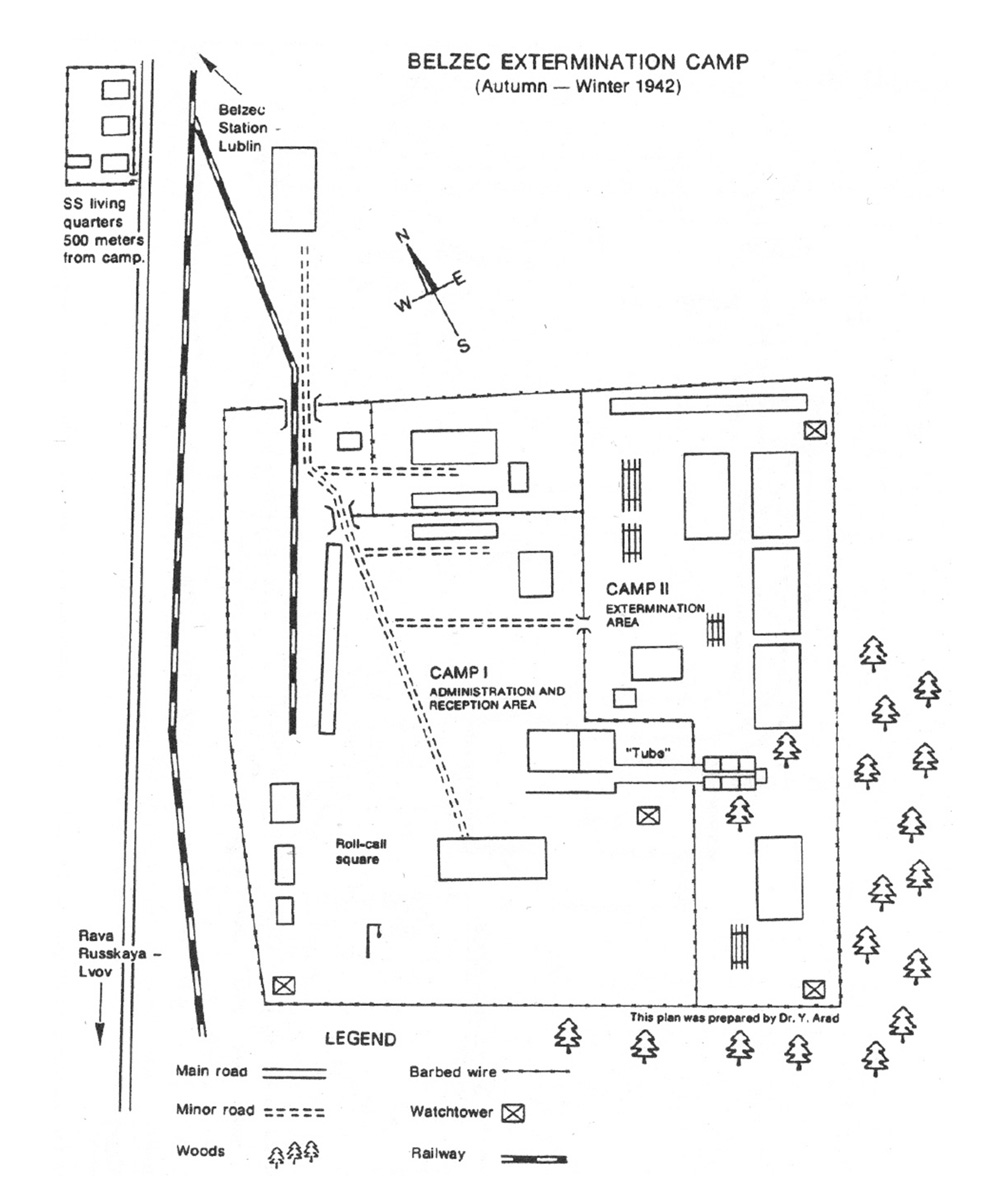 План лагеря Белжец